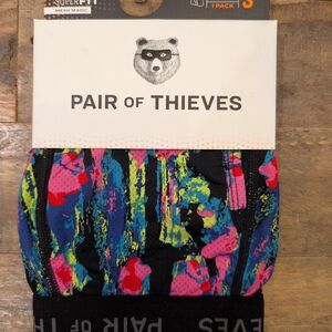 Men's Black Multicolor Performance Boxer Briefs - Pair Of Thieves Brand, Size Sm